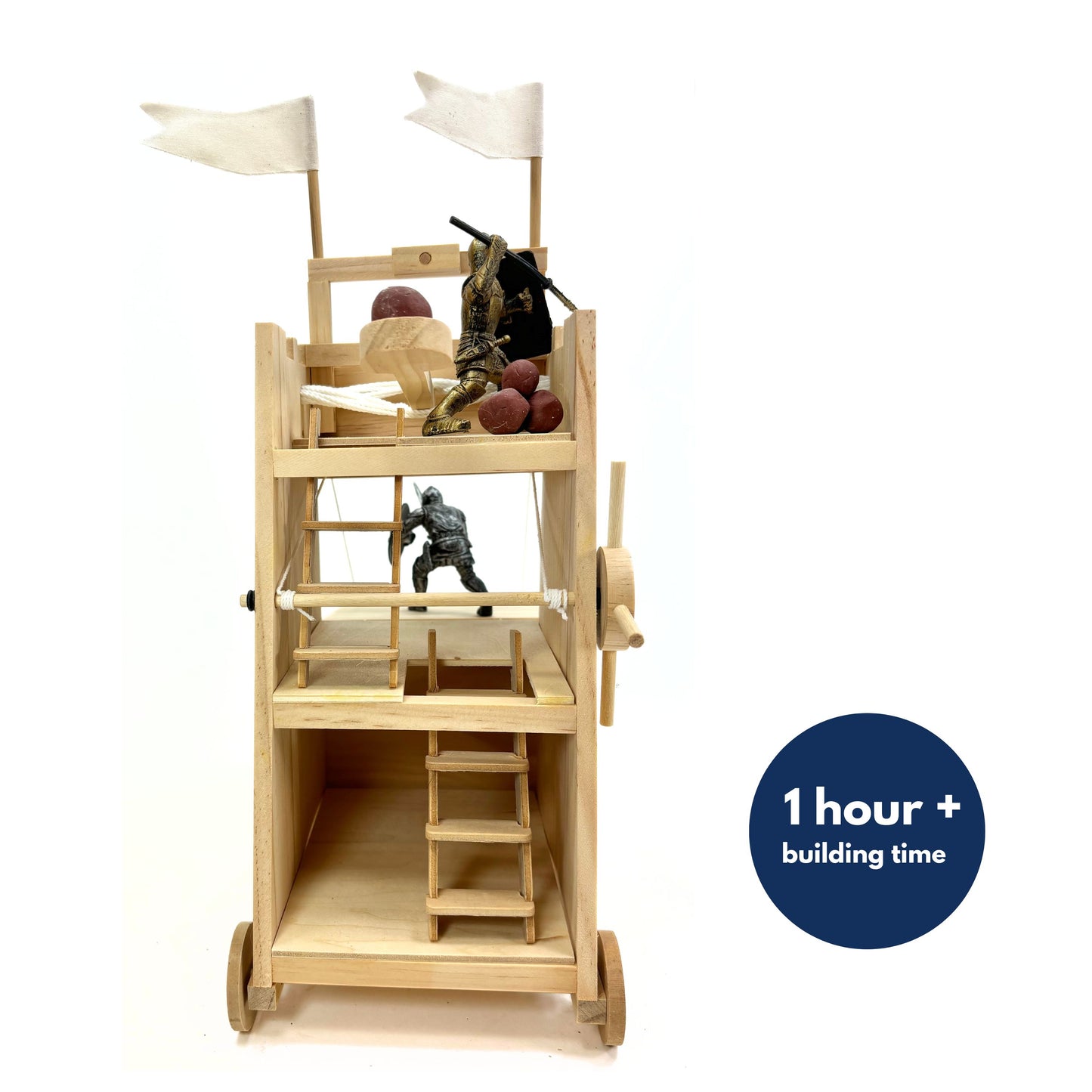 PATHFINDERS STEM Kit – Medieval Siege Tower with Catapult | Wooden Building Kit for Kids Ages 12-14 | Engineering & Physics Toy | Hands-On STEM Project