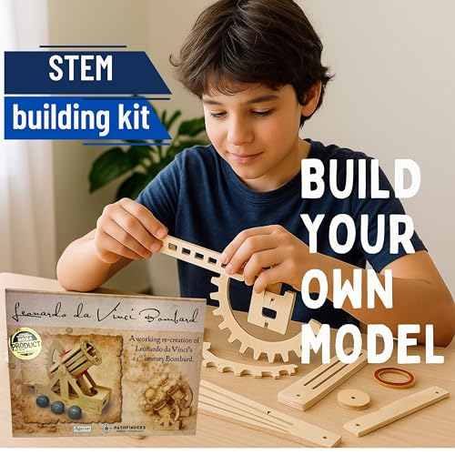 PATHFINDERS STEM Kit – Leonardo da Vinci Bombard Cannon | Science Kits for Kids Age 12-14 | stem Age 12-14 Physics Toys | Kids Engineering kit