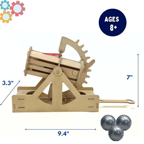 PATHFINDERS STEM Kit – Leonardo da Vinci Bombard Cannon | Science Kits for Kids Age 12-14 | stem Age 12-14 Physics Toys | Kids Engineering kit