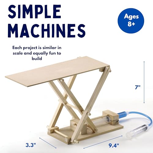 PATHFINDERS STEM Kit- Hydraulics 4-in-1– Build 4 Hydraulic Machines | Engineering Model Kit for Kids 8+ | Educational Science Toy | Learn Physics & Mechanics | Wooden DIY Project