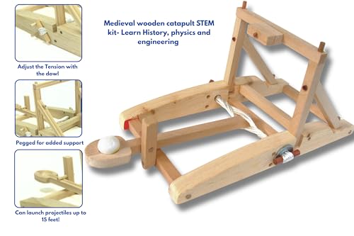 PATHFINDERS STEM Kit – Medieval Catapult kit| Trebuchet Science Kits for Kids Age 8-10 10-14 | stem Kits for Kids Age 12-14 Physics Toys | Kids Engineering kit | Learning Resource