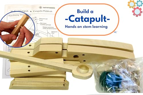 PATHFINDERS STEM Kit – Medieval Catapult kit| Trebuchet Science Kits for Kids Age 8-10 10-14 | stem Kits for Kids Age 12-14 Physics Toys | Kids Engineering kit | Learning Resource