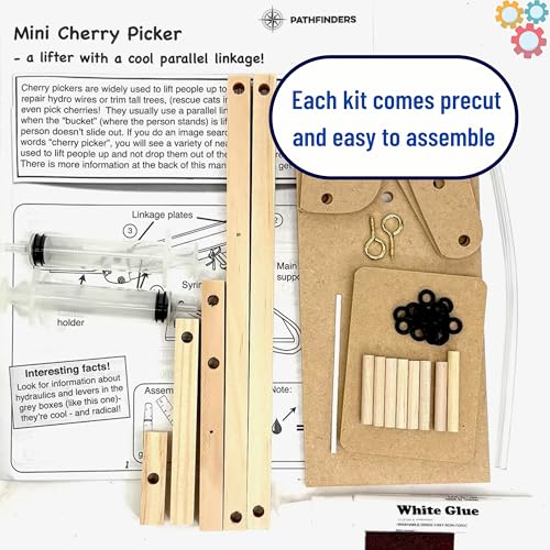 PATHFINDERS STEM Kit- Hydraulics 4-in-1– Build 4 Hydraulic Machines | Engineering Model Kit for Kids 8+ | Educational Science Toy | Learn Physics & Mechanics | Wooden DIY Project