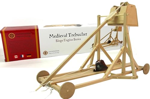 PATHFINDERS STEM Kit – Trebuchet Model | Wooden Craft Kit for Boys & Adults | Medieval Weapons & Engineering Toy | 3D Puzzle & Science Project | Educational Learning Gift