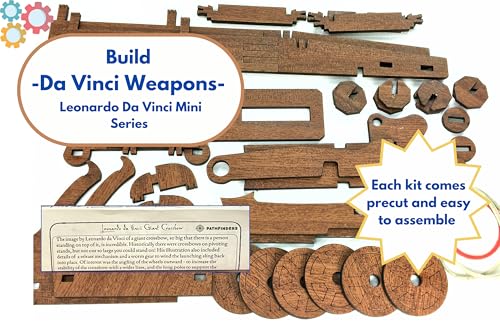 PATHFINDERS Leonardo Da Vinci weapons mini model kits catapult crossbow bombard set of 3 Engineering kits Educational Toys for Kids Science kit for Kids Age 8-10 10-12 stem Projects Wood Building Kits