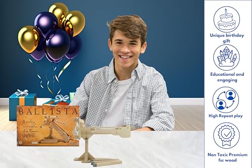 Pathfinders STEM Kit - Roman Ballista Crossbow | Science Kits for Kids Age 8-10 10-14 | stem Kits for Kids Age 12-14 Physics Toys |Engineering | Learning Resource