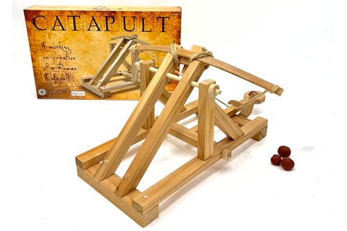 Pathfinders Stem Kits Roman Catapult – Ancient Siege Engine Series | STEM Educational Wooden Kit for Kids & Adults | Build & Launch Model