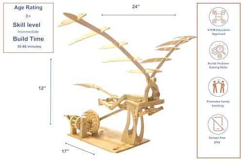 PATHFINDERS STEM Kit – Leonardo da Vinci Ornithopter | 3D Puzzle & Engineering Toy for Kids Ages 9+ | Educational Science & Learning Resource | Fun Gift Idea for Girls